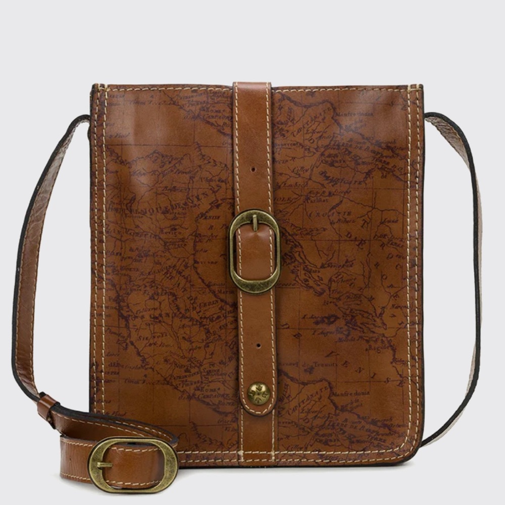 Patricia NASH Venezia Maps Leather Crossbody purse